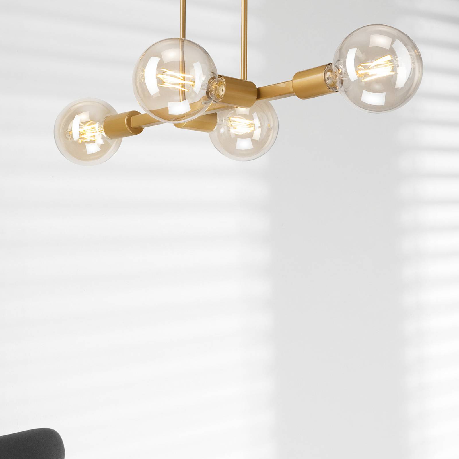 Euluna Lampa sufitowa Eliza, 4-punktowa, złota