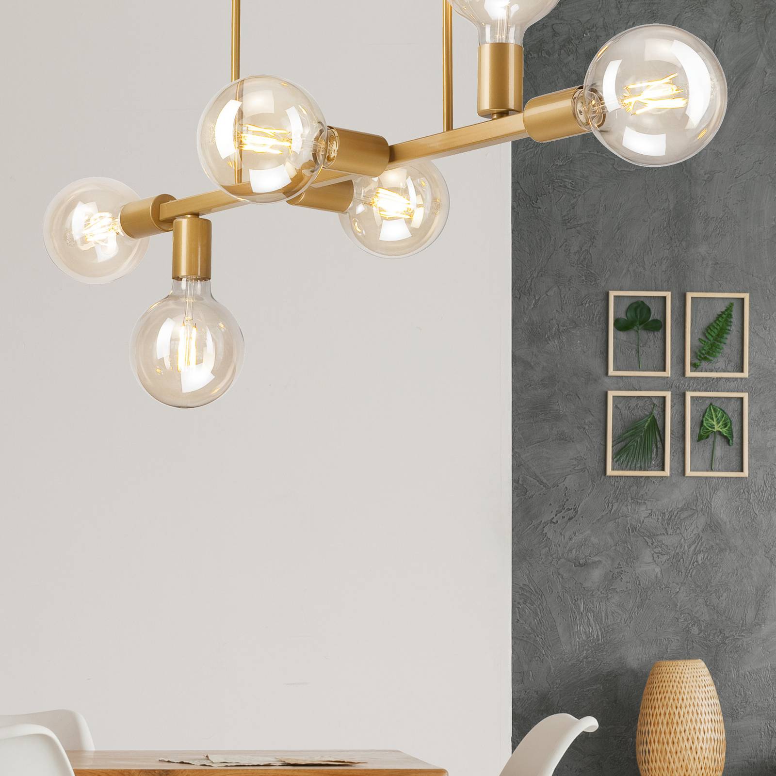Euluna Lampa sufitowa Eliza, 6-punktowa, złota