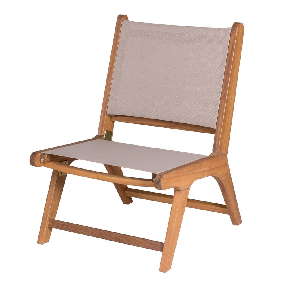 Beżowy drewniany fotel ogrodowy Nina – LDK Garden