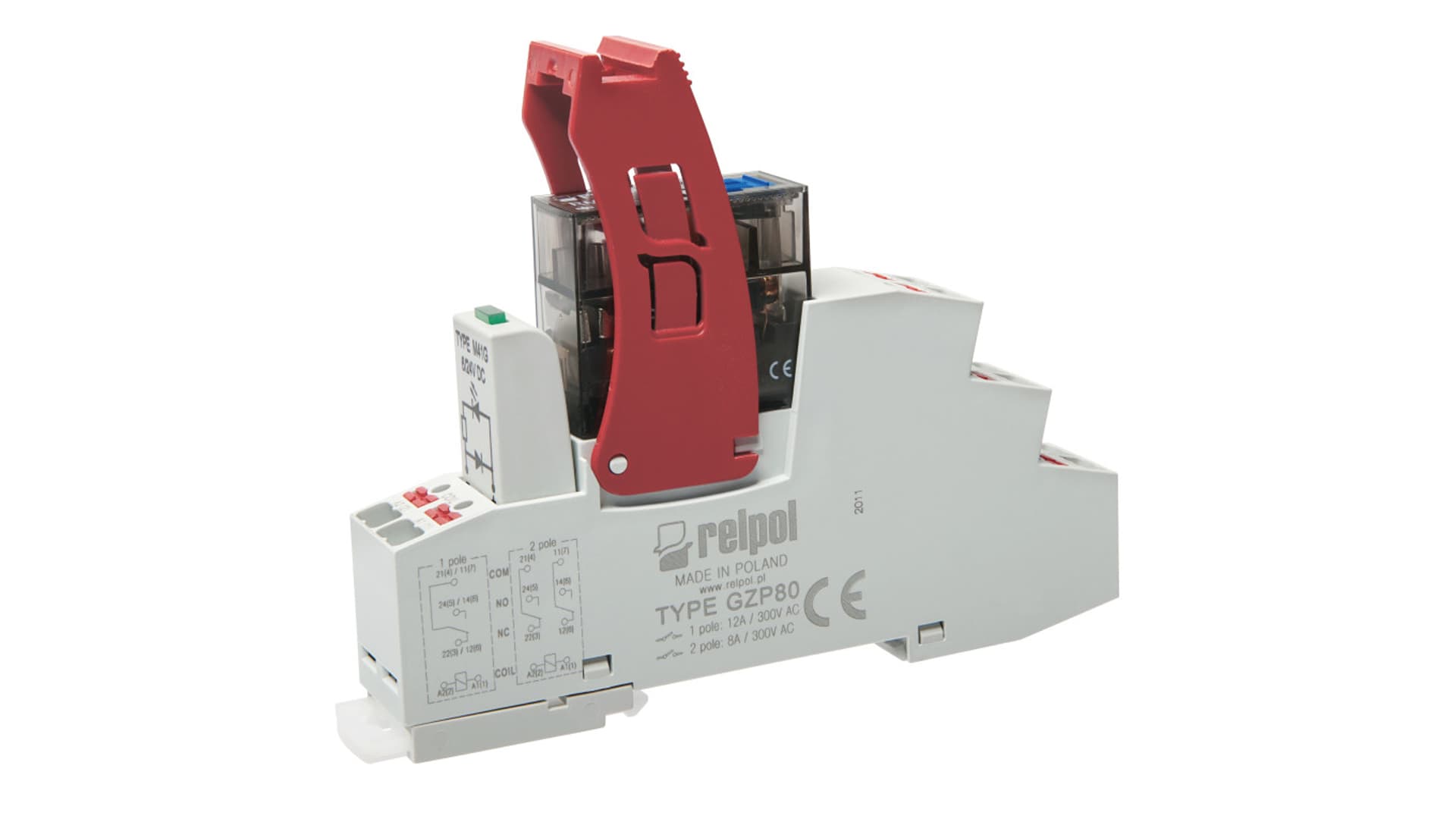 Relpol Przekaźnik interfejsowy PUSH-IN 1P 16A 24 VDC AgNi PI85P-024DC-M41G-PS-2011 864848 864848
