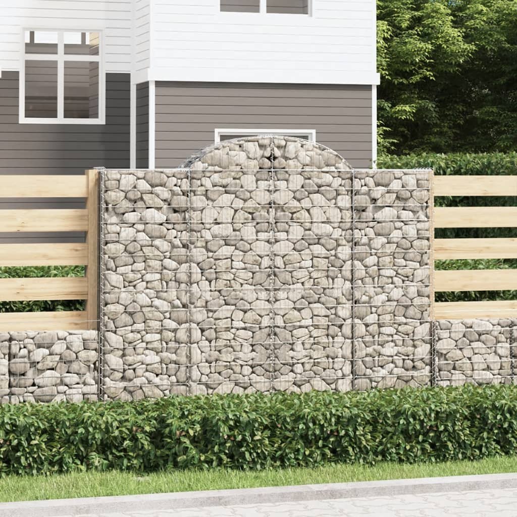 vidaXL Kosze gabionowe, 5 szt, 200x50x160/180 cm, galwanizowane żelazo