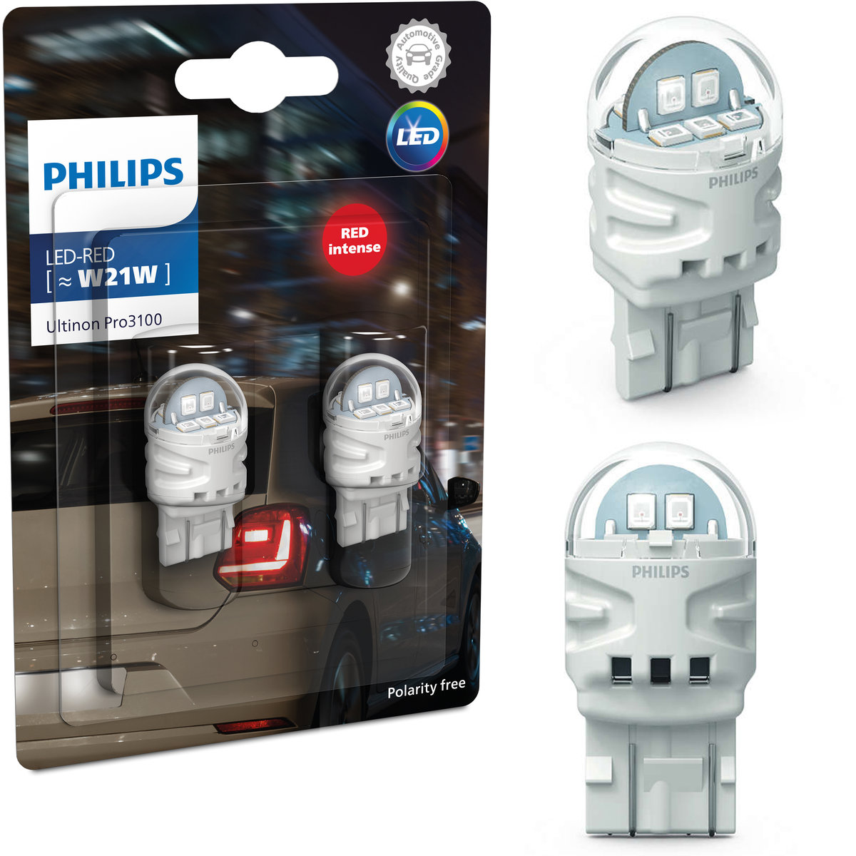 Żarówki Philips LED Ultinion Pro3100 W21W RED RU31 2szt