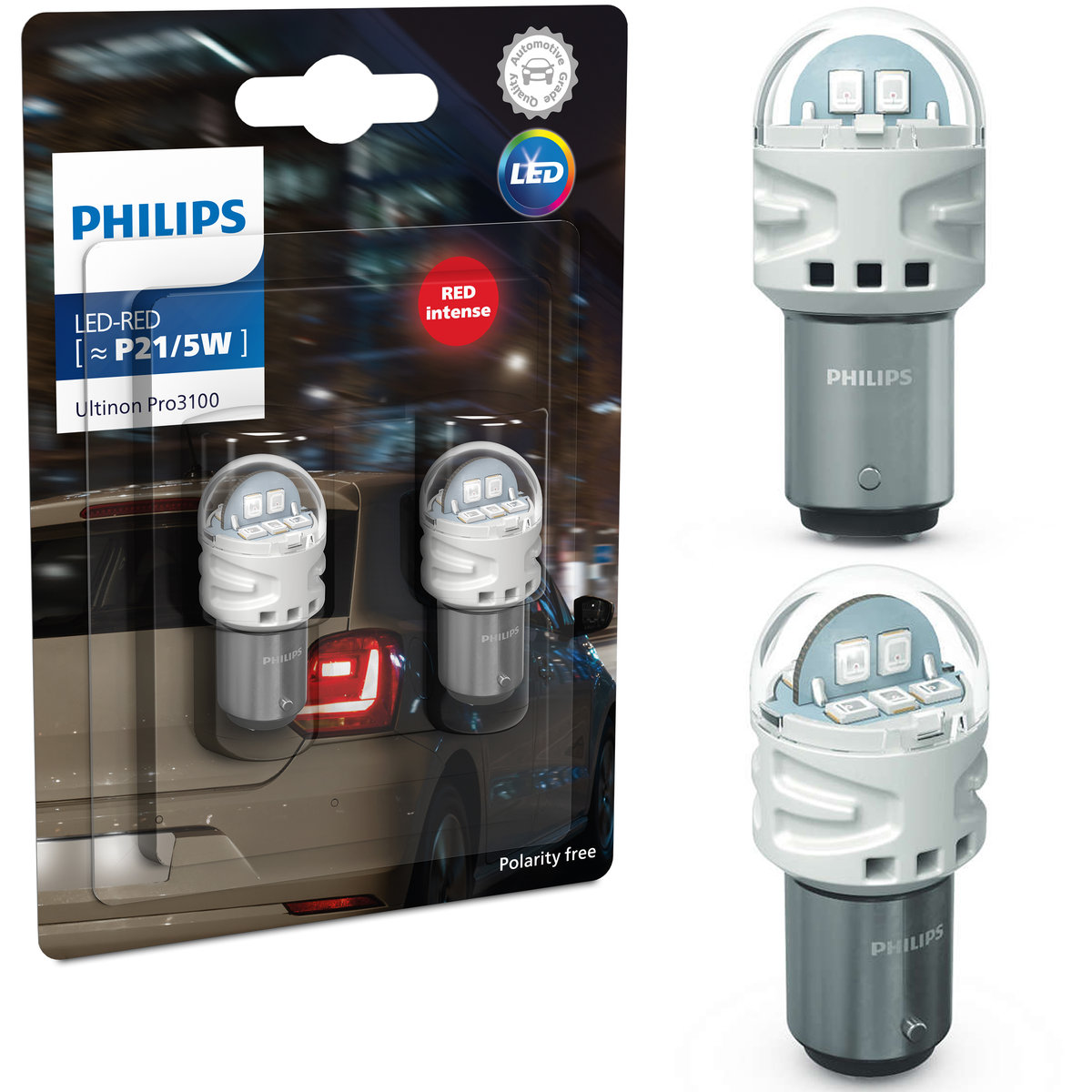 Żarówki Philips LED Ultinion Pro3100 P21/5W Red RU31 2szt