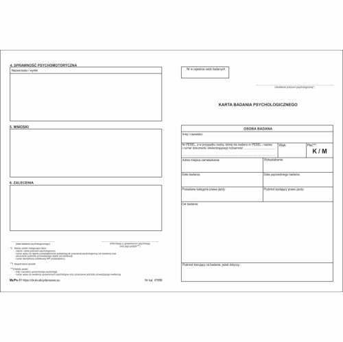 Karta badań psychologicznych (2022.165) [Mz/Ps-11]