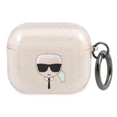 Apple Karl Lagerfeld Karl Lagerfeld Etui Karl Lagerfeld KLA3UKHGD AirPods 3 cover złoty/gold Glitter Karl`s Head KLD750GLD