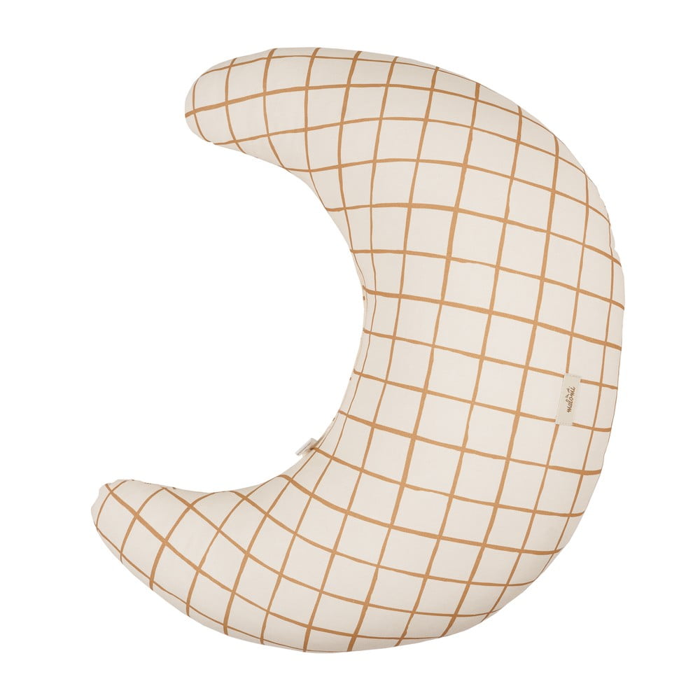 Beżowa poduszka do karmienia Camel Check – Malomi Kids