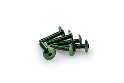 Puig 3995V Blister 6 Śruby, Przypompowany, M6, 30 mm, Kolor Zielony