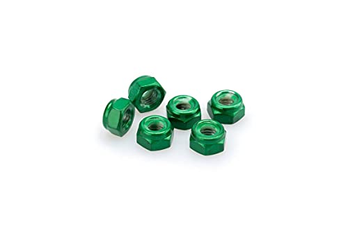Puig 0832V Blister 6 Nakrętki samoblokujące, M8, Zielony