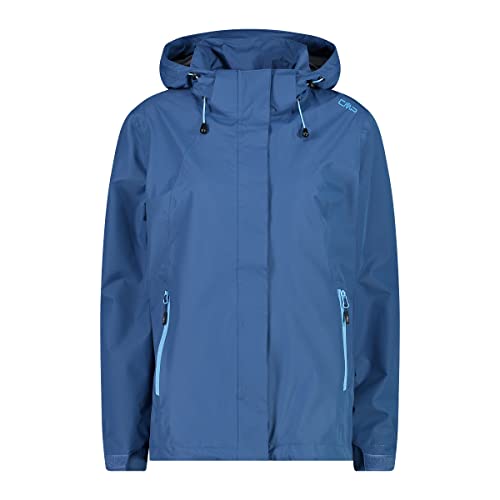 CMP damska kurtka przeciwdeszczowa z odpinanym kapturem, Dusty Blue, 46