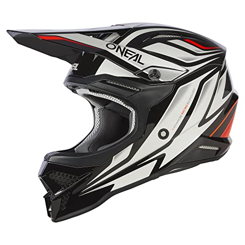 O'NEAL | Kask Motocross | MX Enduro | Standard bezpieczeństwa ECE 22.06, Otwory wentylacyjne zapewniające optymalne chłodzenie | Kask 3SRS Vertical V.23 | Dorosły | Czarny Biały | Rozmiar L (59/60 cm)