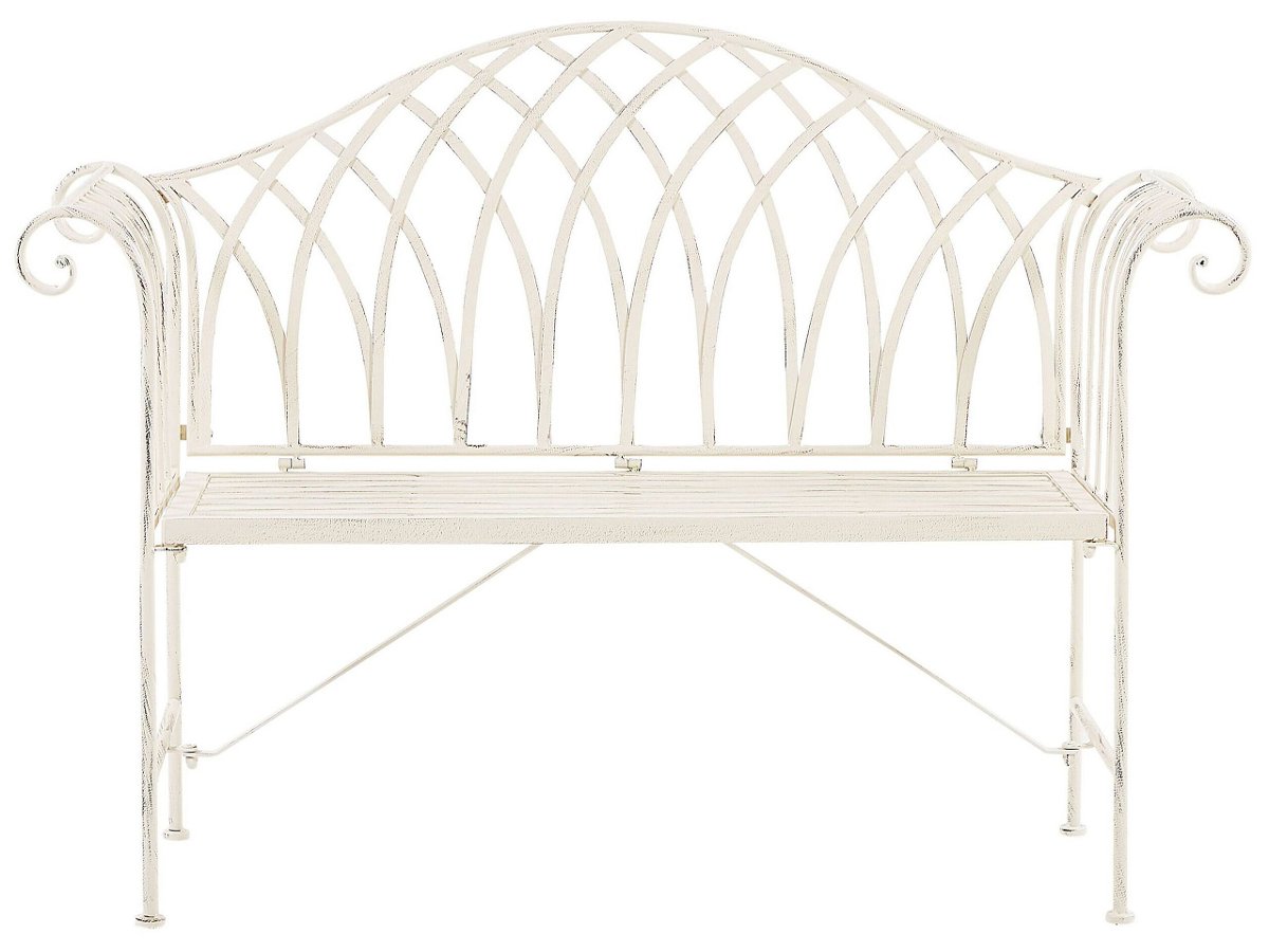 Beliani Ławka ogrodowa 130 cm biała MILAZZO