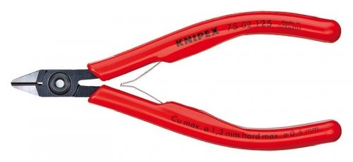Knipex Elektroniczne tnące boczne  75 02 125 oksydowane z osłony z tworzywa sztucznego, 125 MM 75 02 125