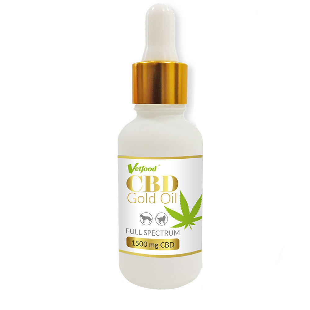 Vetfood CBD Gold Oil 1500mg 30ml olej pies kot