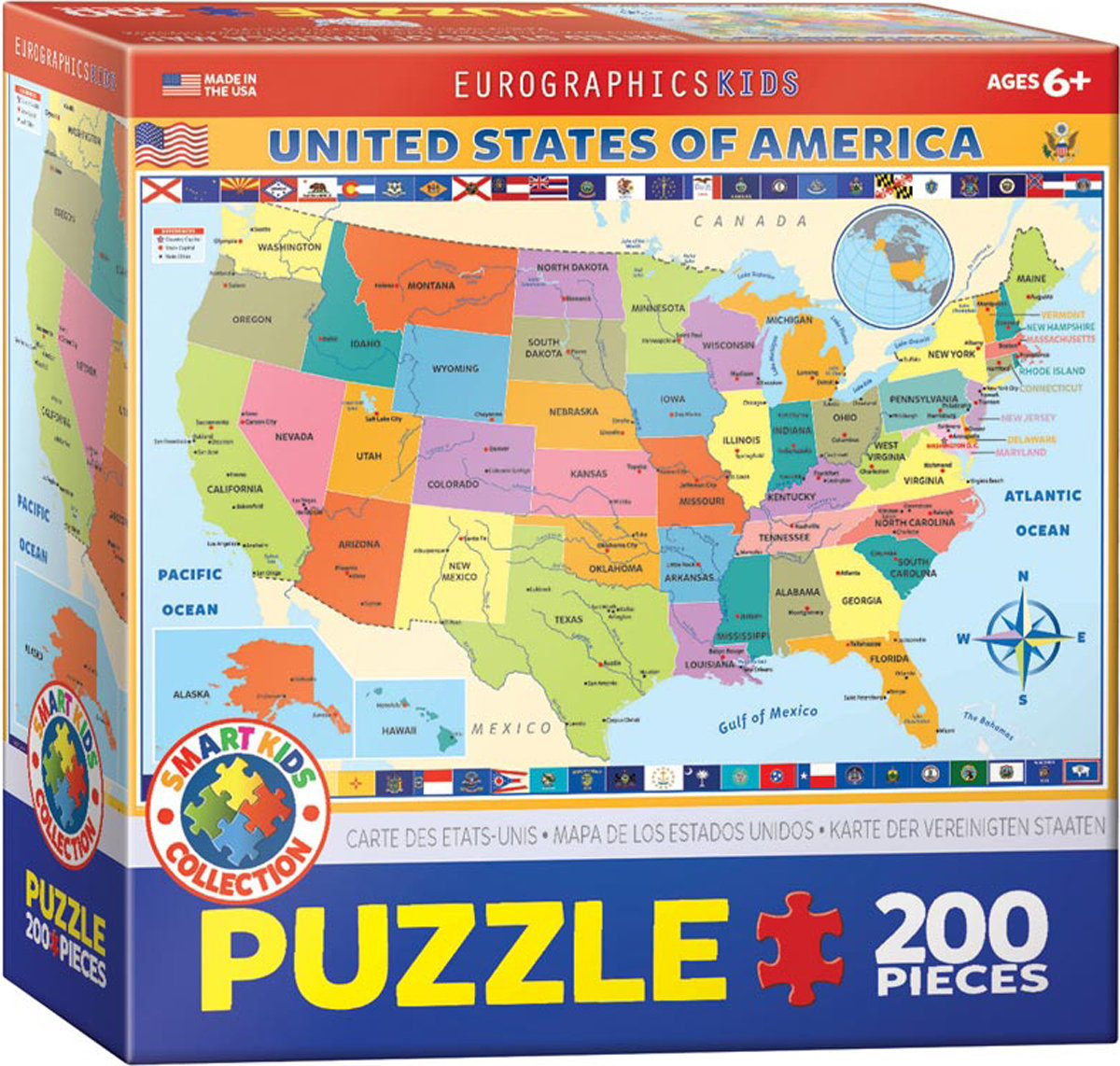 EuroGraphics, puzzle, Map of the USA, 200 el.