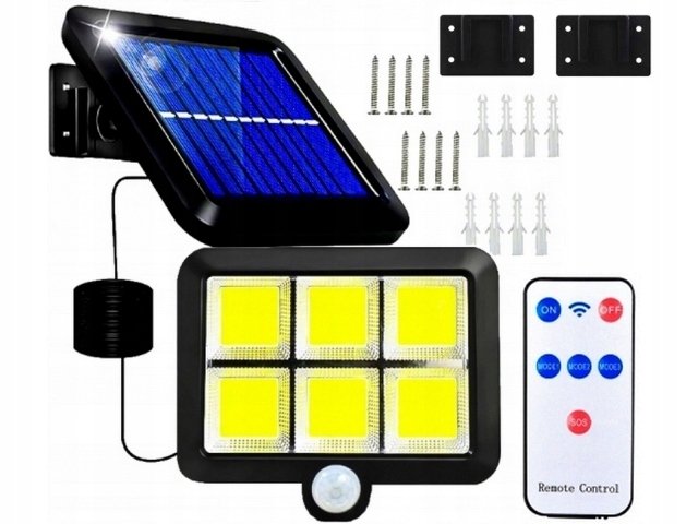 Lampa Solarna 120 Led Halogenowa Czujnik Ruchu