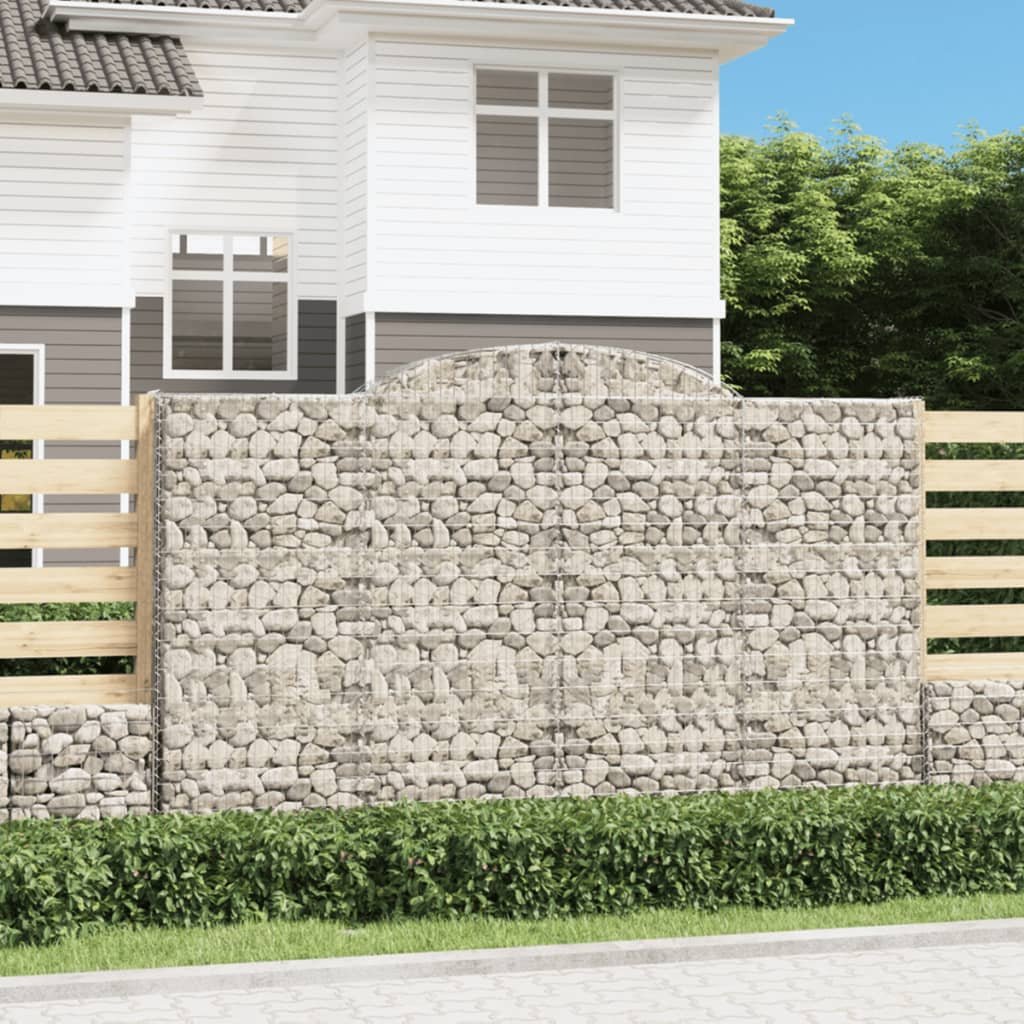 vidaXL Kosze gabionowe, 10 szt, 300x50x180/200cm, galwanizowane żelazo