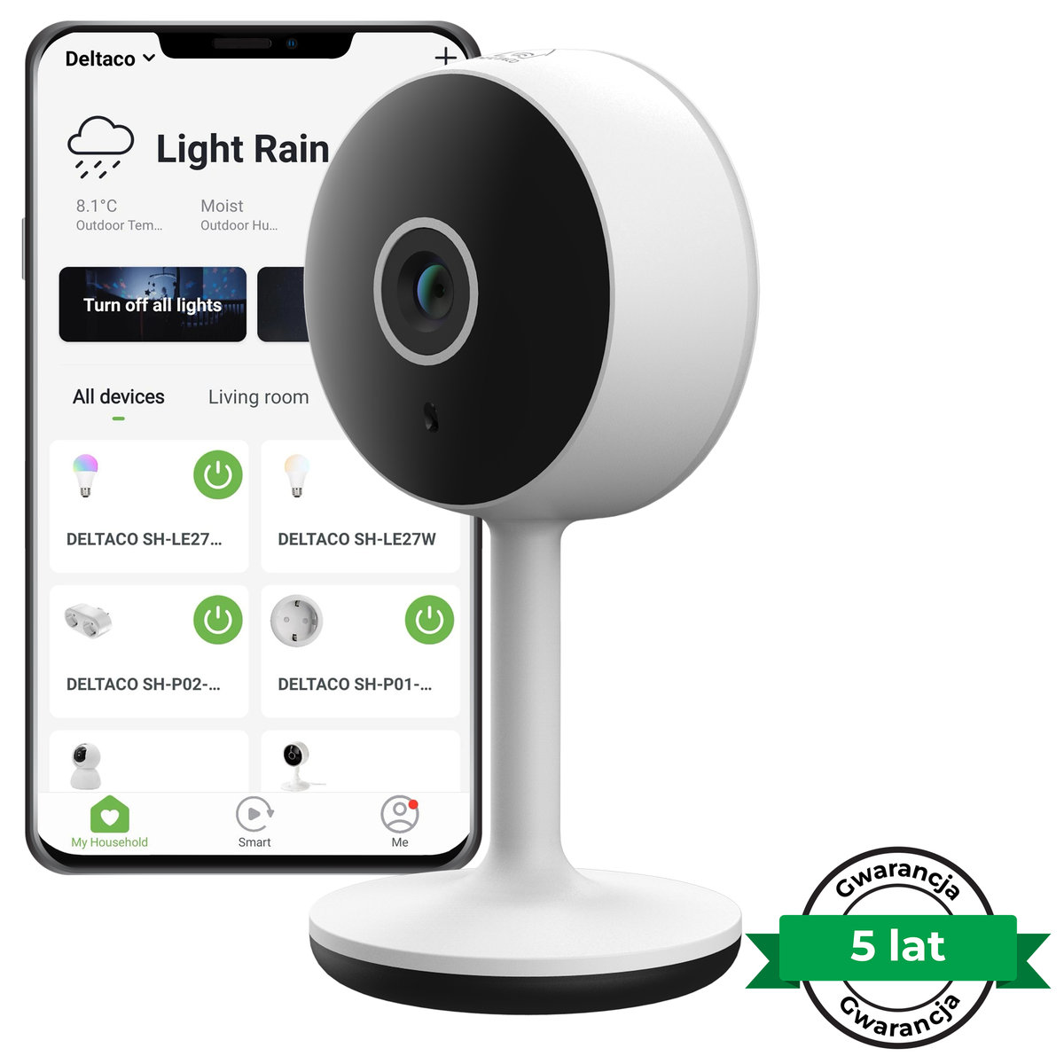 KAMERA WIFI WEWNĘTRZNA SMART DELTACO SMARTHOME