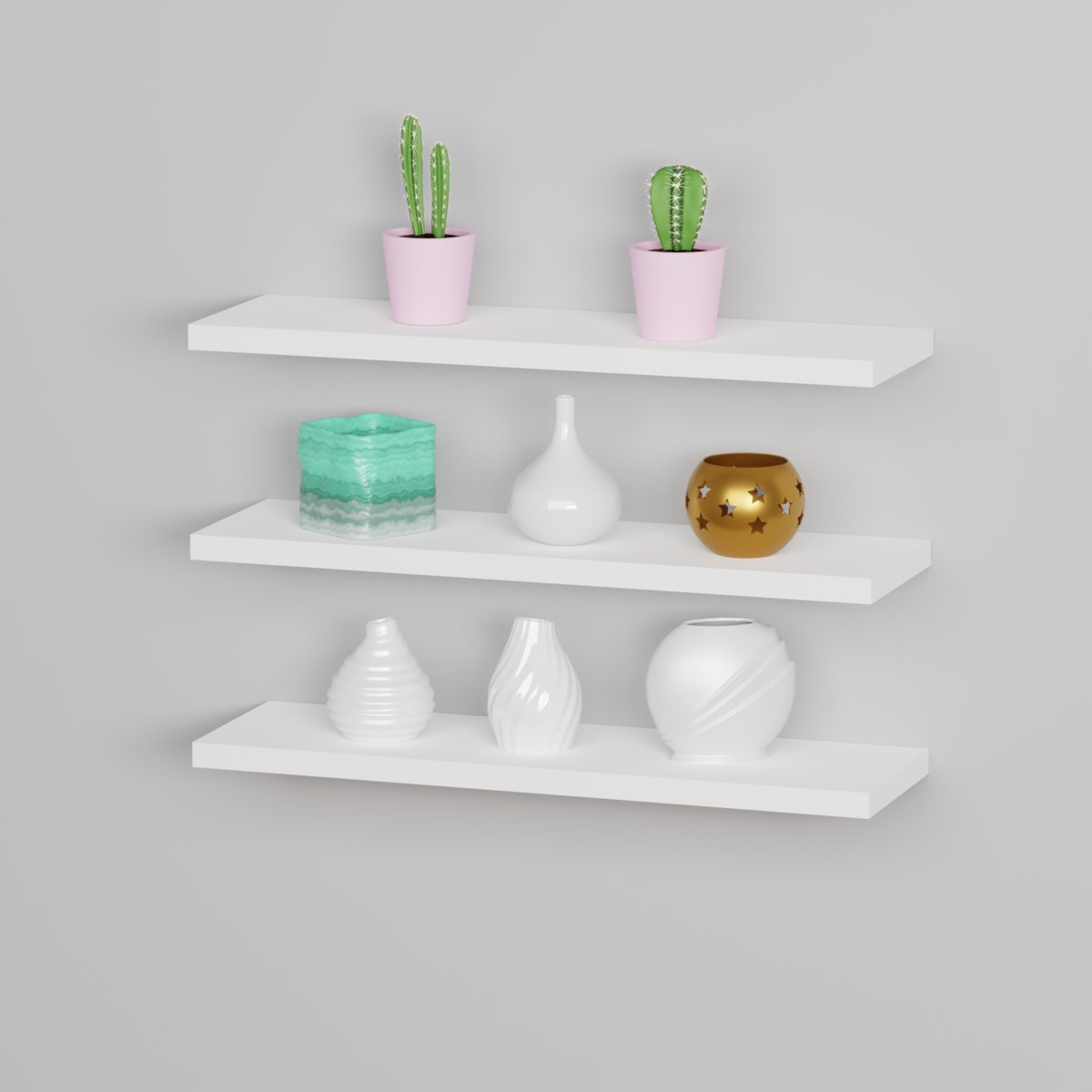 Półka ścienna wisząca 3x40 cm biała