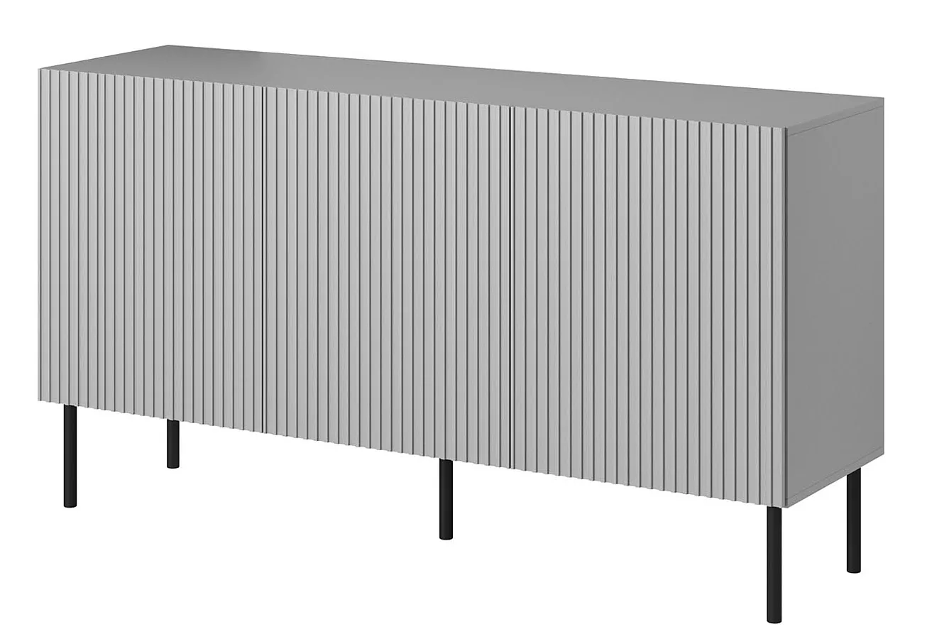 Szara nowoczesna komoda lamelowana D6-K58