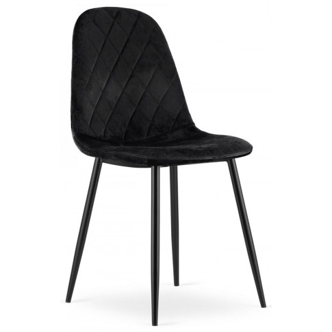 Pikowane czarne tapicerowane krzesło M1-F03