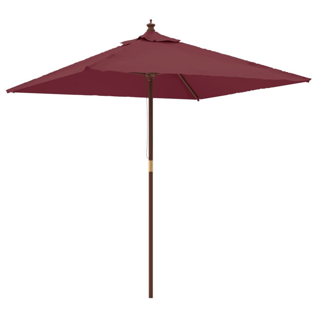 Parasol ogrodowy na drewnianym słupku, bordowy, 198x198x231 cm Lumarko
