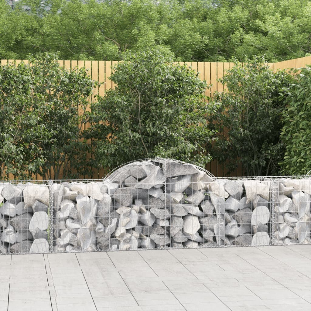 vidaXL Kosze gabionowe, 8 szt., 200x50x60/80 cm, galwanizowane żelazo