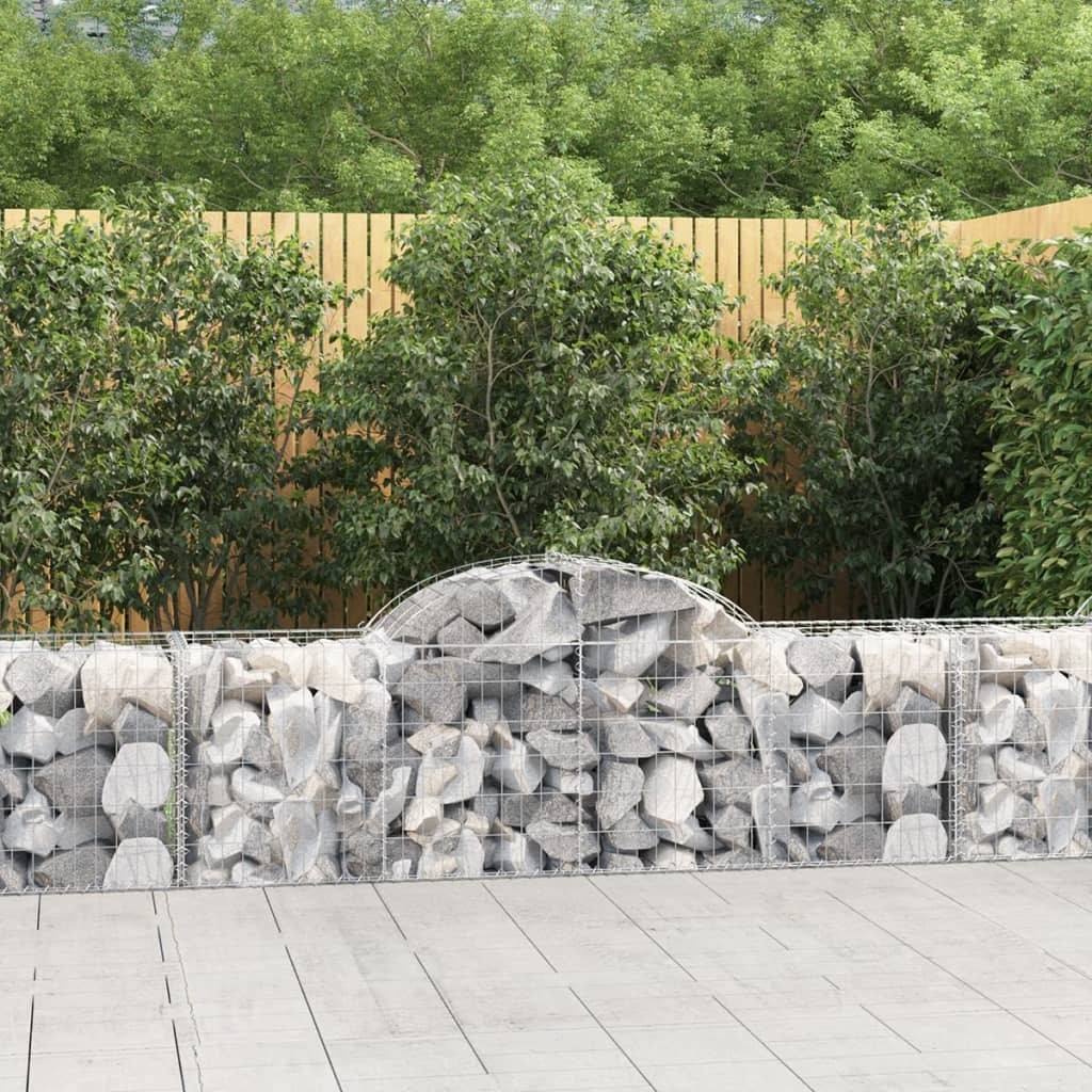 vidaXL Kosze gabionowe, 14 szt, 200x50x60/80 cm, galwanizowane żelazo