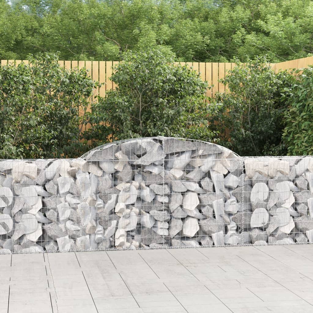vidaXL Kosze gabionowe, 15 szt, 300x30x80/100 cm, galwanizowane żelazo