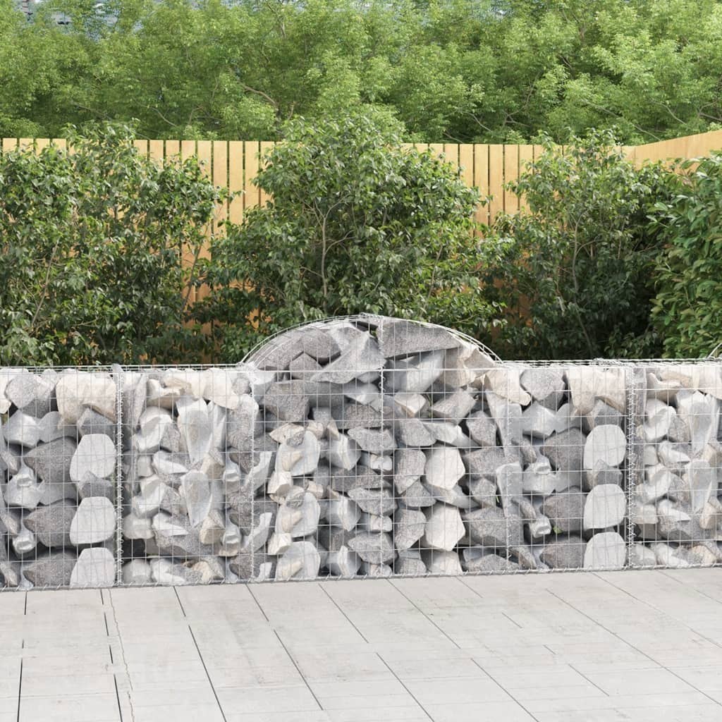 vidaXL Kosze gabionowe, 3 szt, 200x50x80/100 cm, galwanizowane żelazo