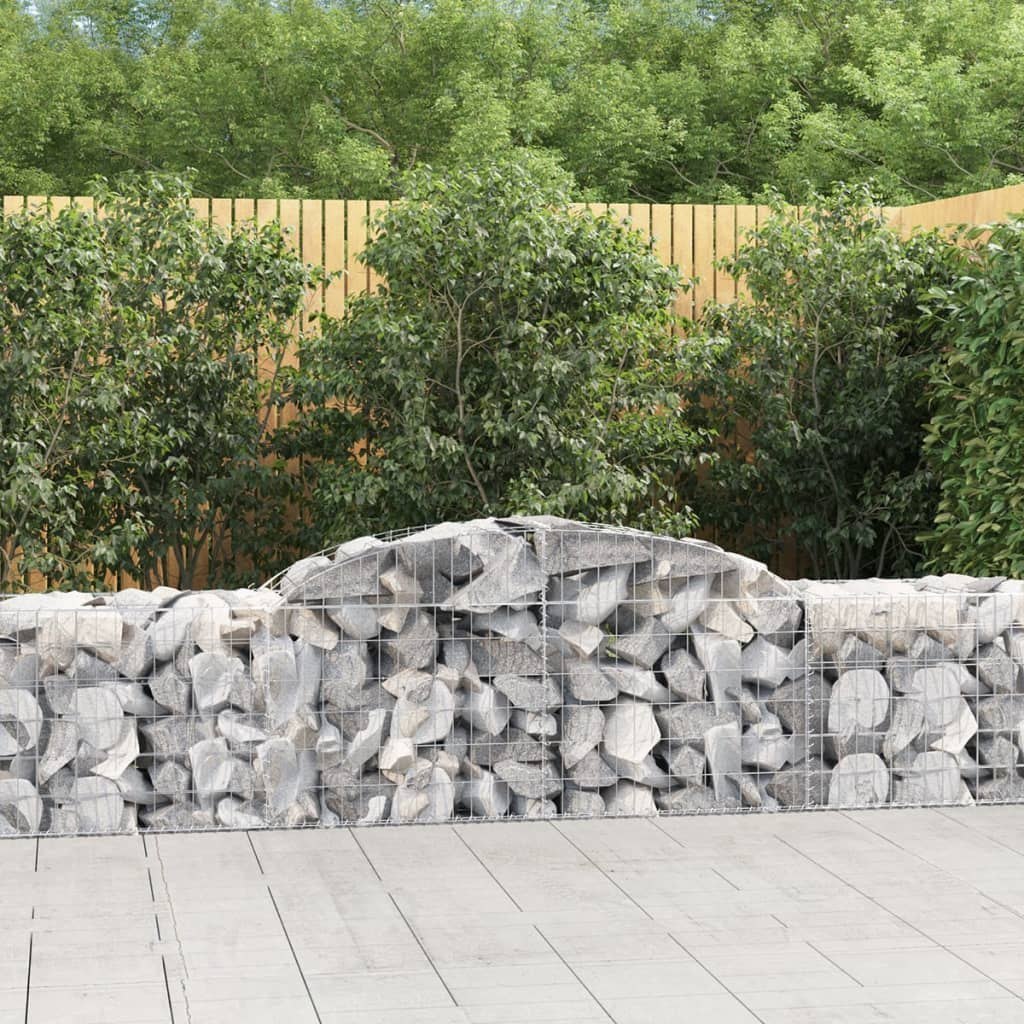 vidaXL Kosze gabionowe, 17 szt., 300x50x60/80 cm, galwanizowane żelazo