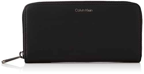 Calvin Klein Męskie portfele zwięzłe z długim zamkiem błyskawicznym, czarny Ck Black, OS, Ck czarny, Rozmiar Uniwersalny
