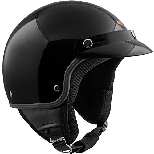 Kask demi jet SKA-P 1FH SMARTY Czarny metal, M