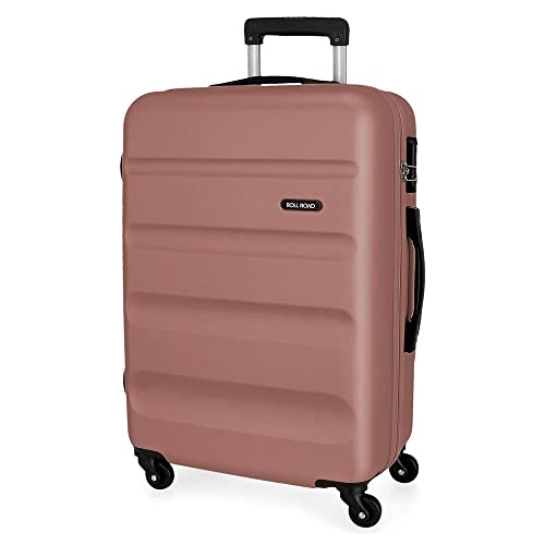 ROLL ROAD Flex Walizka średnia Nude 46 x 65 x 23 cm Twarda walizka ABS z boku 56L 3,16 kg 4 koła, różowa, Talla única, średnia walizka, Różowy, Taille unique, Średnia walizka