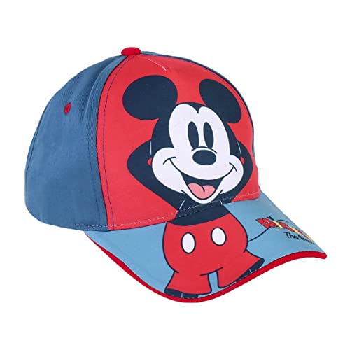 Czapka dziecięca Mickey Mouse - kolor niebieski - pasuje do 2-8 lat - pasuje do bawełny i poliestru - czapka dziecięca z regulowanym rzepem - oryginalny produkt Zaprojektowany w Hiszpanii