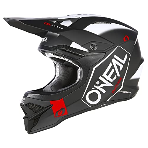 O'Neal | Kask Motocross | MX Enduro | Standard bezpieczeństwa ECE 22.06, otwory wentylacyjne zapewniające optymalne chłodzenie | Kask 3SRS HEXX V.23 | Dorosły | Czarny Biały | Rozmiar XL (61/62 cm)