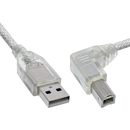 InLine Kabel USB USB-B 3m kątowy Przeźroczysty 34521R