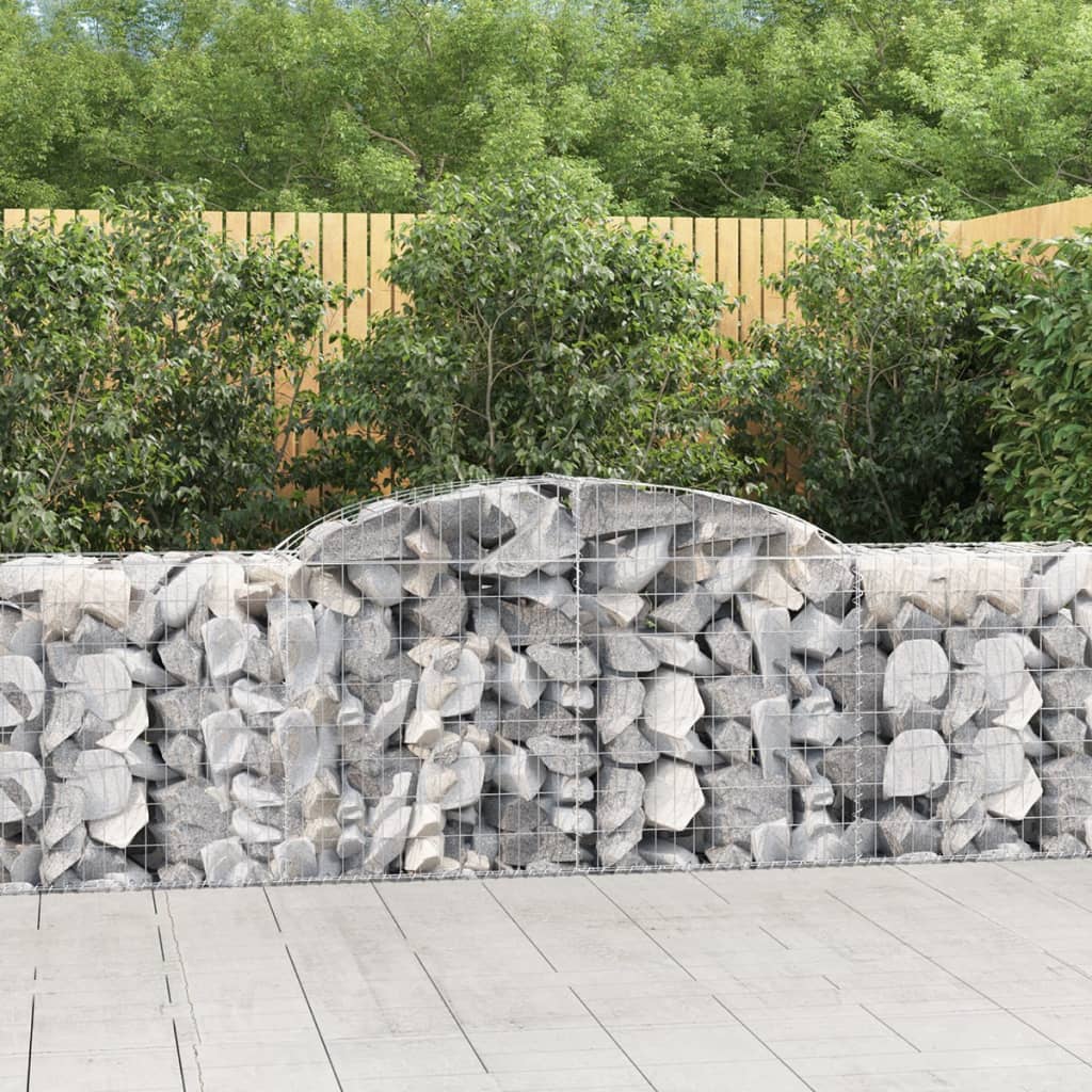 vidaXL Kosze gabionowe, 9 szt, 300x50x80/100 cm, galwanizowane żelazo