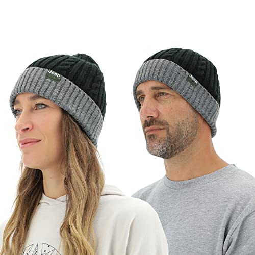 Jeep O102602-B327 J Czapka z dzianiny J22W Unisex Czarny/Dark Grey Jabłko XL