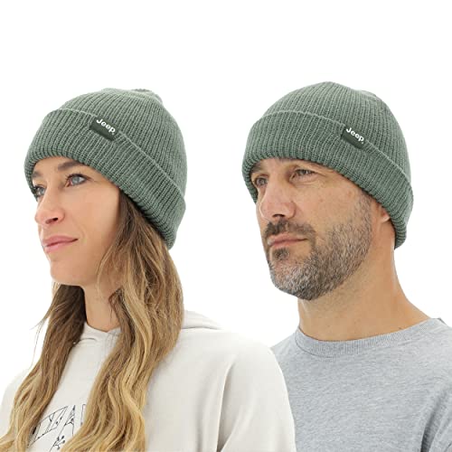Jeep O102600-E845 J Czapka z dzianiny Żebrowane z klapą J22W Unisex Agave Green XL