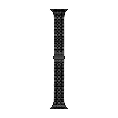 Michael Kors Męska opaska do Apple Watch, 38,40,41mm and 42,44,45,49mm, Czarna stal nierdzewna, MKS8056