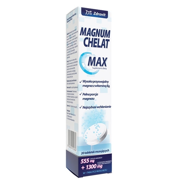 Zdrovit Magnum Chelat Max x20 tabletek musujących