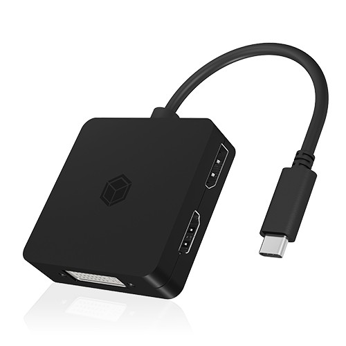 ICY BOX IB-DK1104-C Czarny USB Typ C