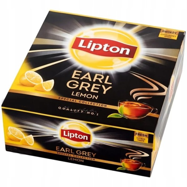 Lipton Earl Grey Lemon Herbata czarna 138g 92 torebki