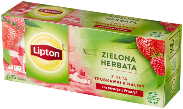 Lipton Herbata zielona malina i truskawka 35 g (25 torebek)