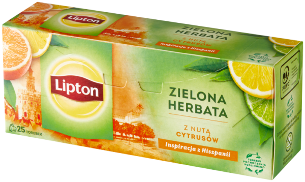 Lipton Zielona herbata z nutą cytrusów 32,5g 25 torebek