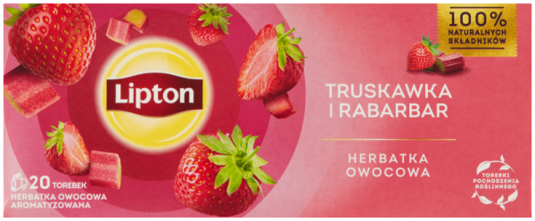 Lipton Herbata owocowa truskawka i rabarbar 20 torebek