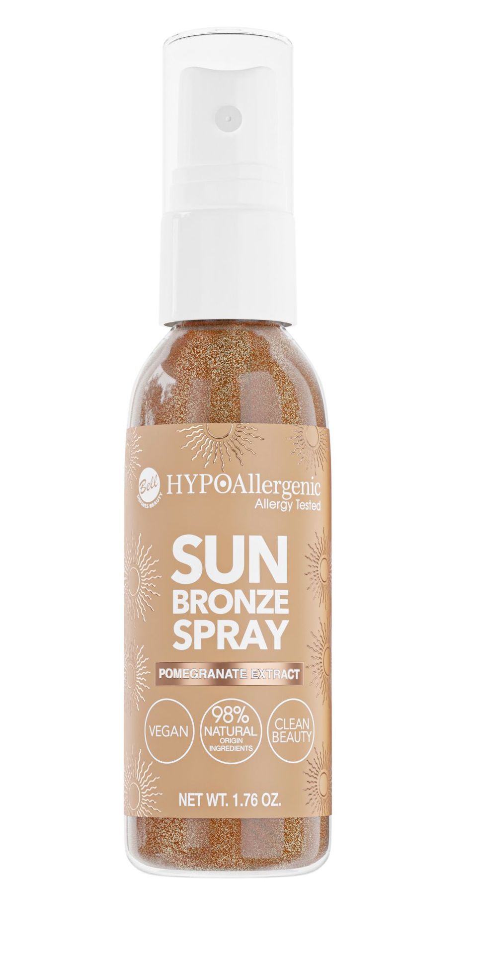 Bell HYPO Sun Bronze Spray 01, hypoalergiczny spray brązująco-rozświetlający, 50g