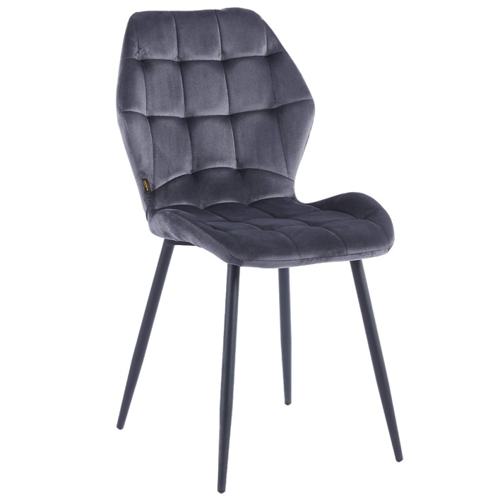 Krzesło szare DC-7223 welur #21 nogi czarne