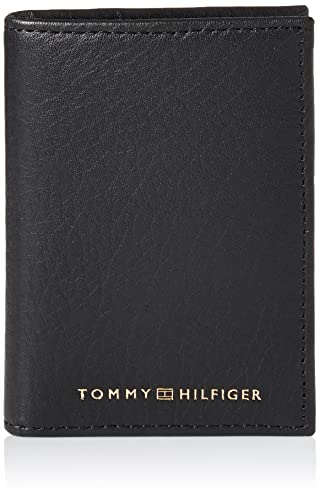 Tommy Hilfiger Męskie skórzane portfele TH Premium Bifold, czarne, jeden rozmiar, Czarny, rozmiar uniwersalny