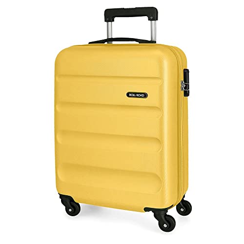 Roll Road Flex Walizka kabinowa Ocre 38x55x20 cms Sztywna ABS Zapięcie szyfrowy z boku 35L 2,46 kg 4 koła, Żółty, Talla única, Walizka kabinowa